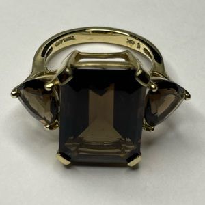 10K Gold Smoky Quartz Ring Size 7